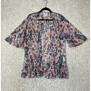American Eagle Kimono Womens Size Medium Fairy Paisley Sheer Shawl Boho
